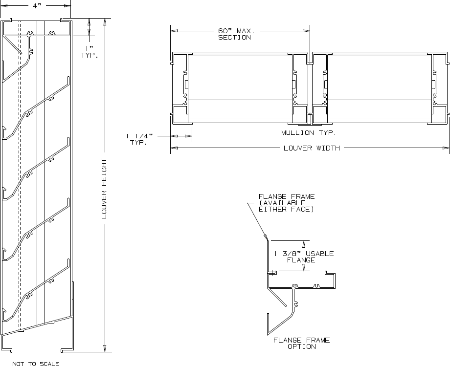 6" Deep Extruded Aluminum Drainable Blade High Performance Louver